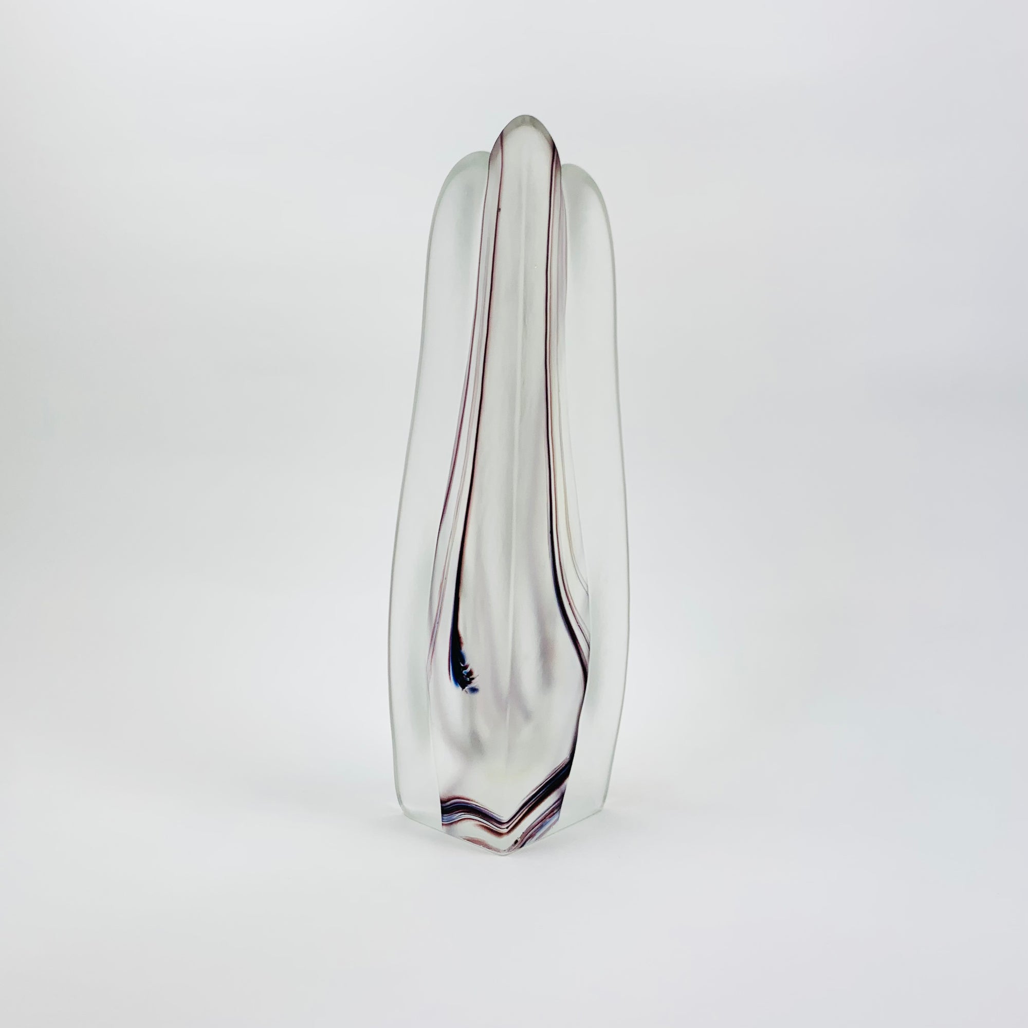 PURPLE ART GLASS BOOKEND VASES