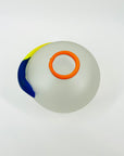 1980s HAND MADE MEMPHIS MILANO STYLE SATIN GLASS SQUAT VASE