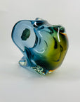 MCM BLUE GREEN MURANO SOMMERSO PINCHED GLASS BOWL/ASHTRAY