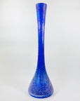 MCM BLUE OILSLICK CRACKLE GLASS LONG NECK VASE