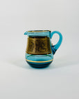 1950s BOHEMIAN TURQUOISE GLASS CREAMER SUGAR BOWL SET