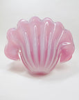 XL 1950s PINK MURANO OPALINE GLASS CLAM SHELL BOWL