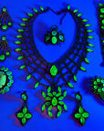 ART DECO STYLE URANIUM GLASS SPIDER NECKLACE