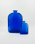 1950s SPANISH COBALT BLUE PRESSED GLASS BOTTLE VASE