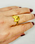 ANTIQUE VICTORIAN 15K GOLD FOX RING
