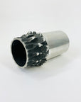 MCM WEST GERMAN BRUTALIST STAINLESS STEEL CYLINDER VASE