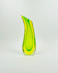 1960s MURANO LIME GREEN SOMMERSO GLASS SWUNG VASE