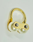 VINTAGE LOUIS VUITTON COSTUME GOLD PEARL RING