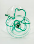 1980s MURANO TURQUOISE GLASS TWIST LEGS COMPORT