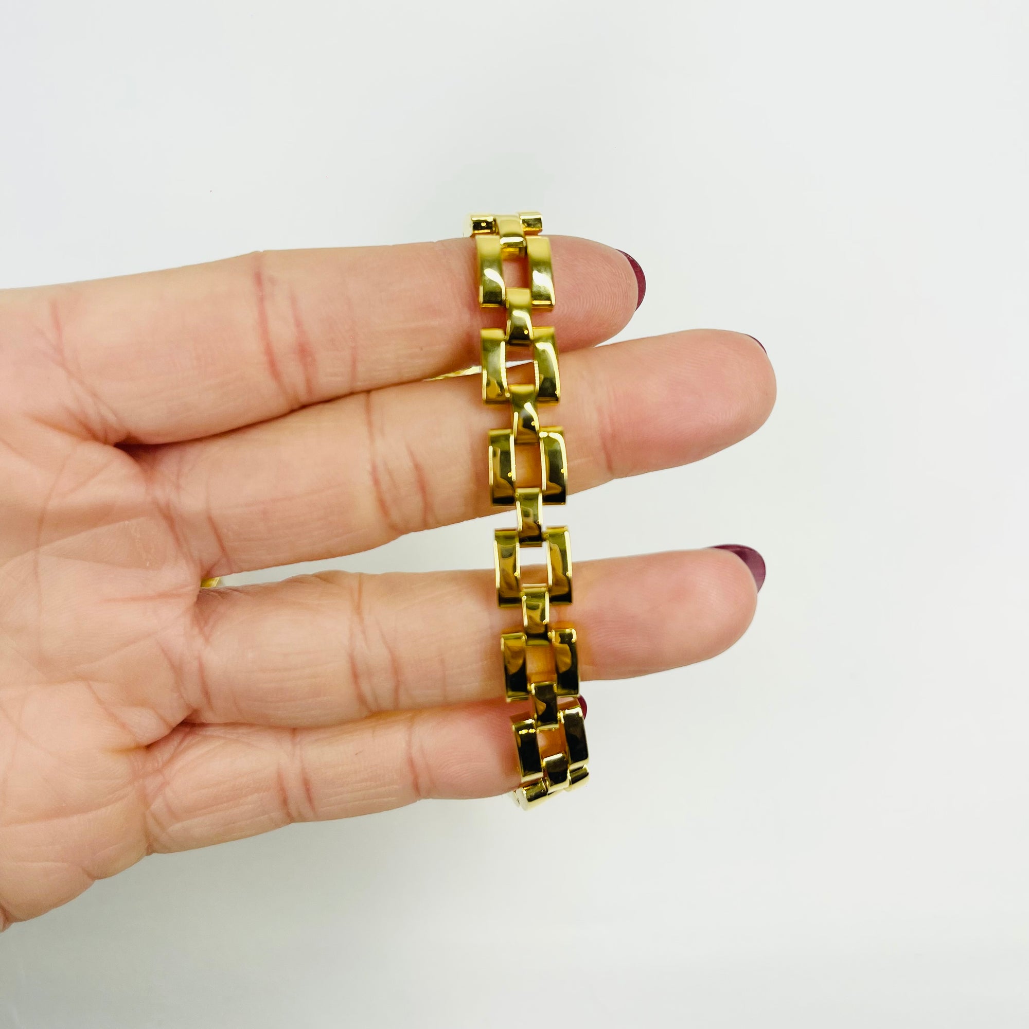 1960s OLD MONEY FANCY BRICK LINKS CHAIN NECKLACE