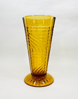 ANTIQUE ART DECO AMBER PRESSED GLASS VASE