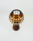 1970s TV TOWER BROWN CAMEO CRYSTAL GLASS VASE FOR HARZKRISTALL