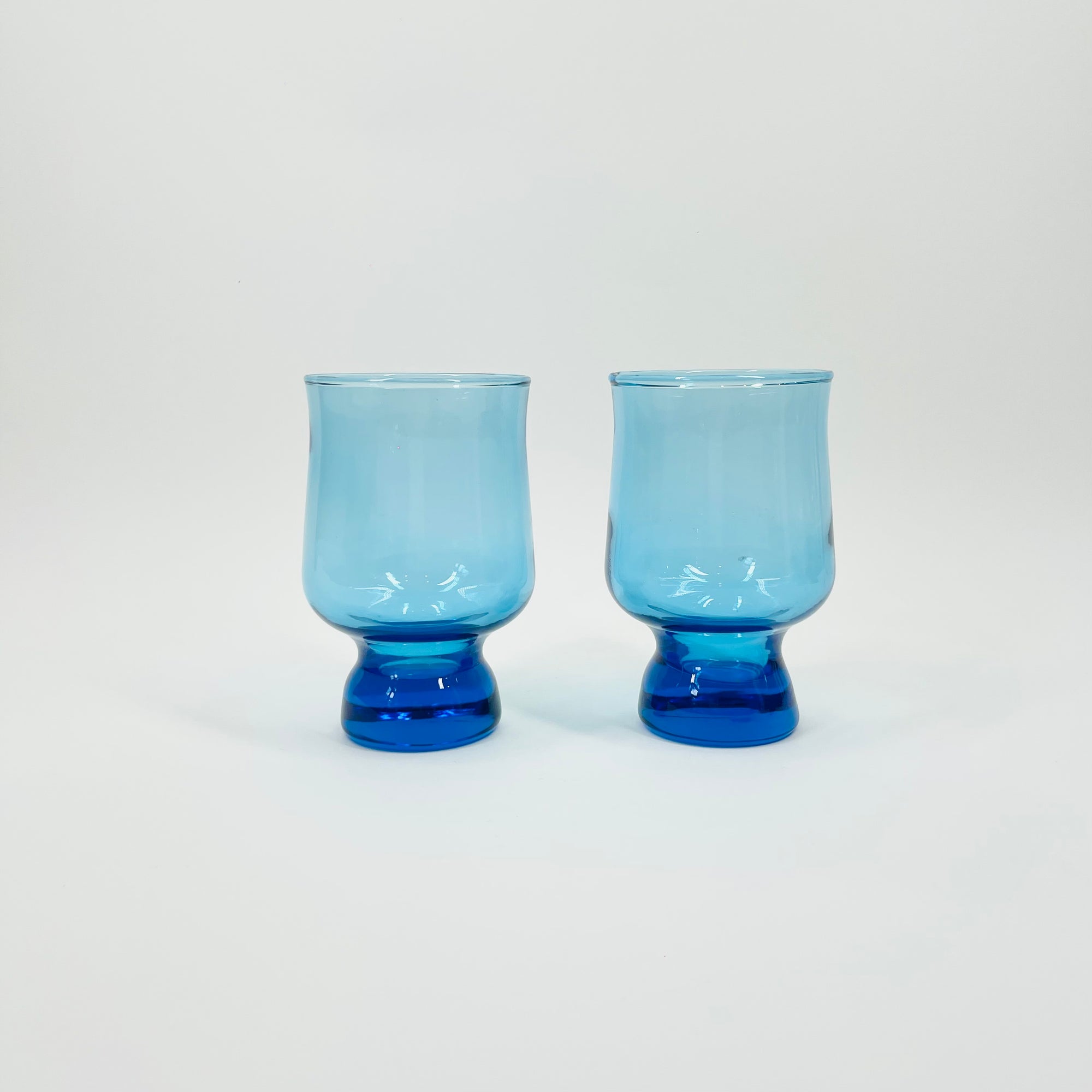1950s POLISH TURQUOISE BLUE GLASS PAPERWEIGHT GLASSES