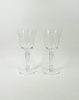 1940s ETCHED CRYSTAL WINE/COCKTAIL GLASSES