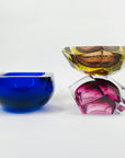 1950s MURANO MANDRUZZATO BROWN AMBER SOMEMRSO GLASS GEODE BOWL