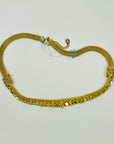 1950s CORO MESH AMBER BEADS DOUBLE KNOTS COLLAR NECKLACE