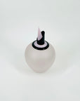 1980s MEMPHIS MILANO MOUTH BLOWN PINK BLACK GLASS PERFUME BOTTLE