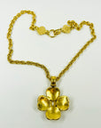1996 CHANEL FILIGREE CROSS LOGO MEDALLION PENDANT NECKLACE WITH FANCY LINKS