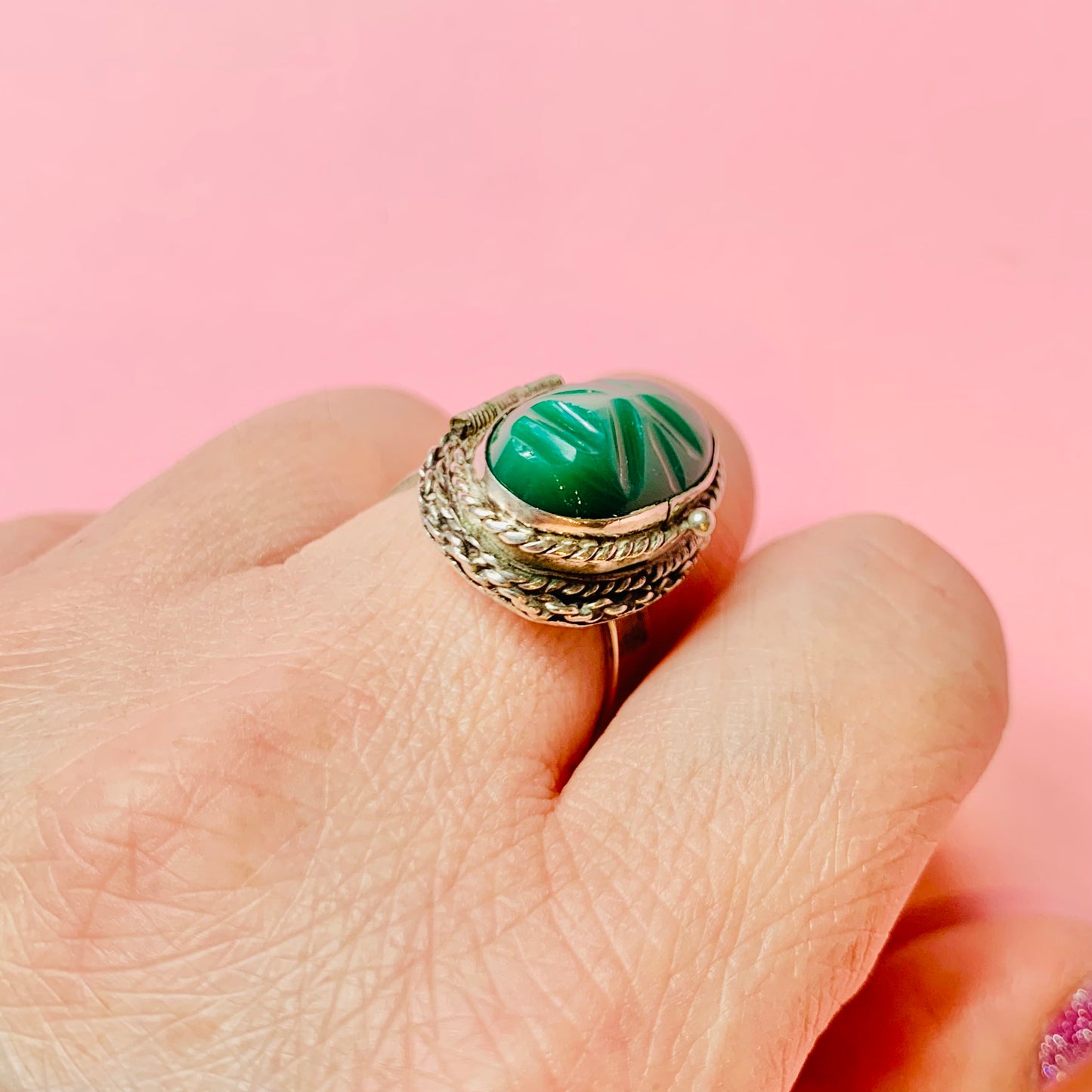 SILVER LOCKET RING