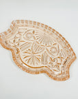 ANTIQUE PRESSED DEPRESSION PINK GLASS TRAY