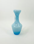 1950s JAPANESE CASED BLUE GLASS AMPHORA POSY VASE