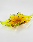 1960s SKLO UNION GREEN SOMMERSO GLASSES BOWL BY JOSEF HOSPODKA