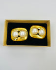 1992 GUCCI DOUBLE PEARLS CLIP ON EARRINGS