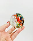 MCM MULTI SPATTER ART GLASS PAPERWEIGHT