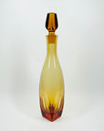 ANTIQUE ART DECO HAND CUT MOSER AMBER CRYSTAL DECANTER SET
