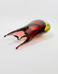 1950s MURANO CRANBERRY GOLD SWUNG GLASS VASE