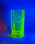 MIDCENTURY FINNISH URANIUM GLASS RONDELLA VASE BY TAMARA ALADIN FOR RIIHIMAEN LASI