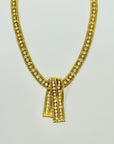 1950s CORO MESH DIAMANTE LARIAT NECKLACE