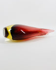 1950s MURANO CRANBERRY GOLD SWUNG GLASS VASE