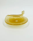 1950s MURANO AMBER TORTOISE GLASS MINI CLAM SHELL BOWL/ASHTRAY