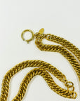 LIMITED EDITION 1980s RUNWAY CHANEL QUILTED CUT OUT PLATE DOUBLE CHAIN NECKLACE
