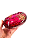 1940s MURANO BAROVIER GOLD AVENTURRINE PINK SOMMERSO GLASS BOWL/ASHTRAY