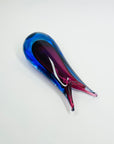 1960s BLUE PURPLE NEODYMIUM MURANO SOMMERSO GLASS FISH TAIL VASE