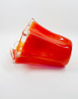 1970s JAPANESE CASED MANDARIN/ORANGE GLASS HANDKERCHIEF FLAME VASE