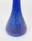 MCM BLUE OILSLICK CRACKLE GLASS LONG NECK VASE