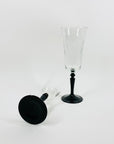 1950s LUMINARC BLACK STEM CHAMPAGNE FLUTES