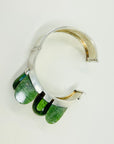 SIGNED 1974 STERLING SILVER NEPHRITE BANGLE BY FINNISH MASTER TAISTO PALONEN