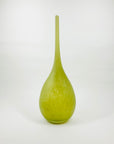 LIME GREEN SATIN GLASS BOTTLE VASE