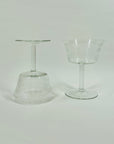 ANTIQUE ETCHED PALL MALL COUPE GLASSES