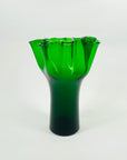 MIDCENTURY SIGNED FINNISH GLASS HANDKERCHIEF POIMU VASE BY INKERI TOIKKA FOR NUUTAJARVI NOTSJO