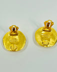 1996 CHANEL CC GOLD LOGO BUTTON CLIP ON EARRINGS