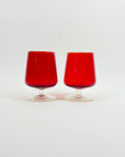 1950s RED BRANDY BALLOON GLASSES