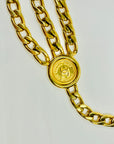 1990s CHANEL MATELASSE GOLD PLATED LOGO BELT