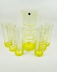 MIDCENTURY FINNISH URANIUM GLASS JUG/CARAFE SET BY NANNY STILL FOR RIIHIMAEN LASI