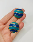 70s BARCS BLUE TURQUOISE ENAMEL NECKLACE SUITE