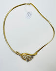1970s CHEVRON DIAMANTE PENDANT NECKLACE